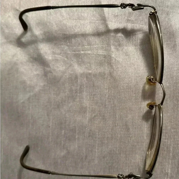 SAKS FIFTH AVENUE S5A182 Geometric Dark Gold Full Rim Fashion Flex Eyeglasses - Picture 4 of 5